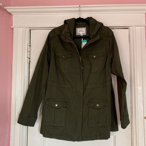 NWT Olive a green Utility Cargo Jacket